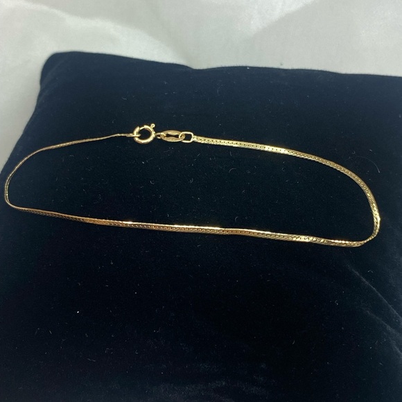 14K YELLOW GOLD vintage flat shiny bracelet REAL GOLD 7” - Picture 5 of 9